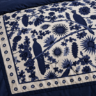 Navy Botanical Bird Print Bedding-1