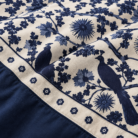 Navy Botanical Birdwork Bedding Texture-2